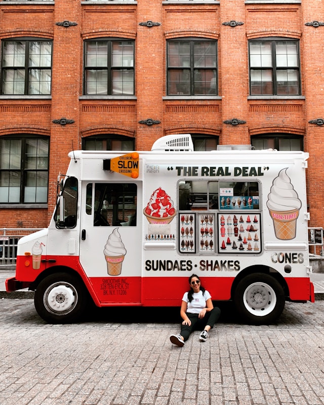 Ice cream food truck at a summer party