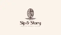 Sip & Story Coffee Food Truck Logo