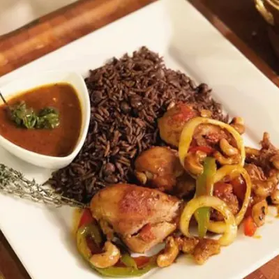 Fried Chicken With Black Rice