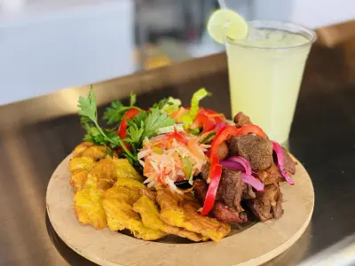 Fried Pork With Fried Plantains