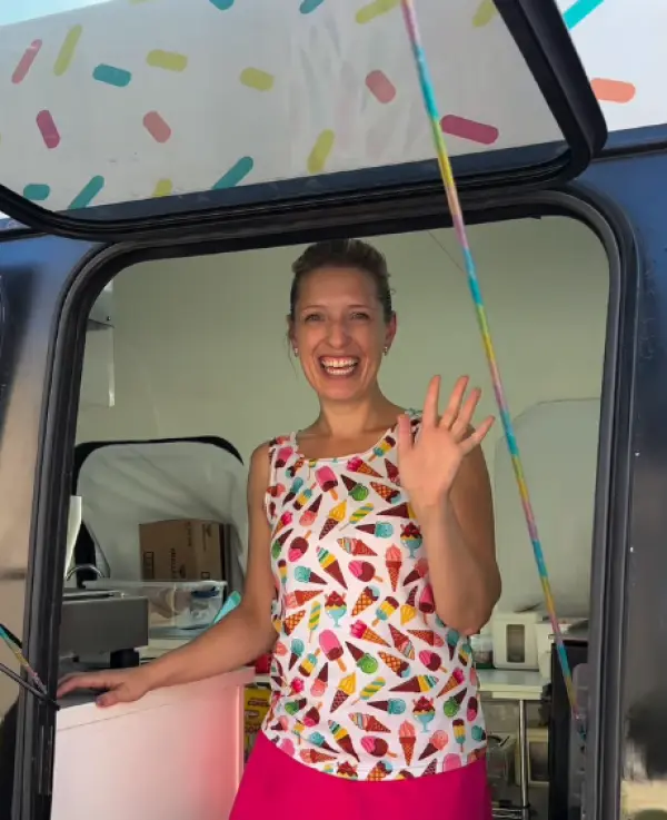 Amanda - owner of SerenDIPity Ice Cream Bus