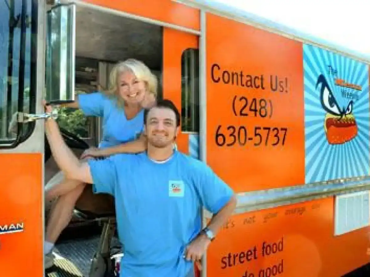 Chris Matthews and Tracy Antenucci - owner of The Mean Weenie